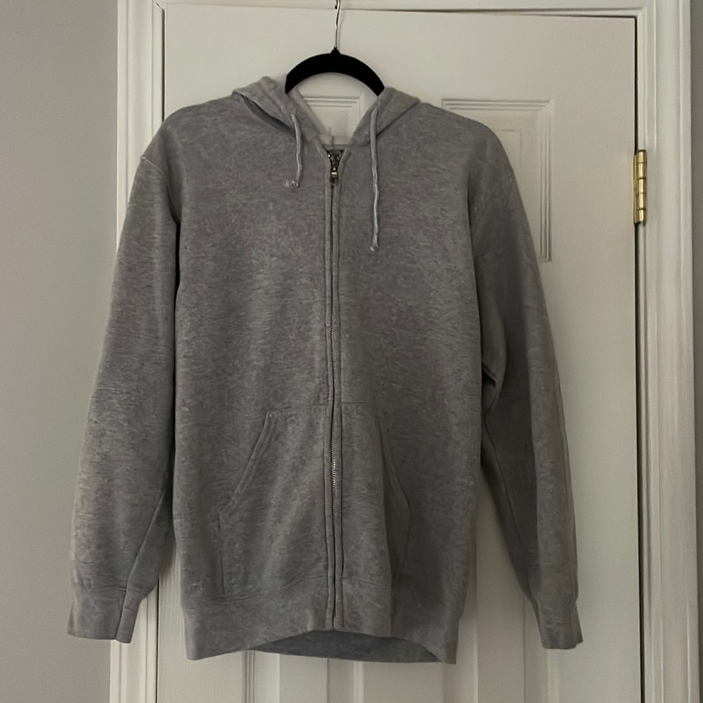 Gildan Zip Up Hoodie, Gray, size: S